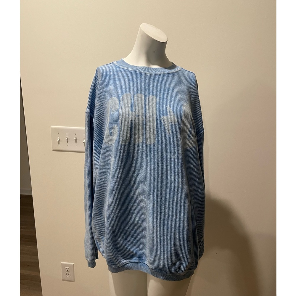 Corded crew oversize sweatshirt